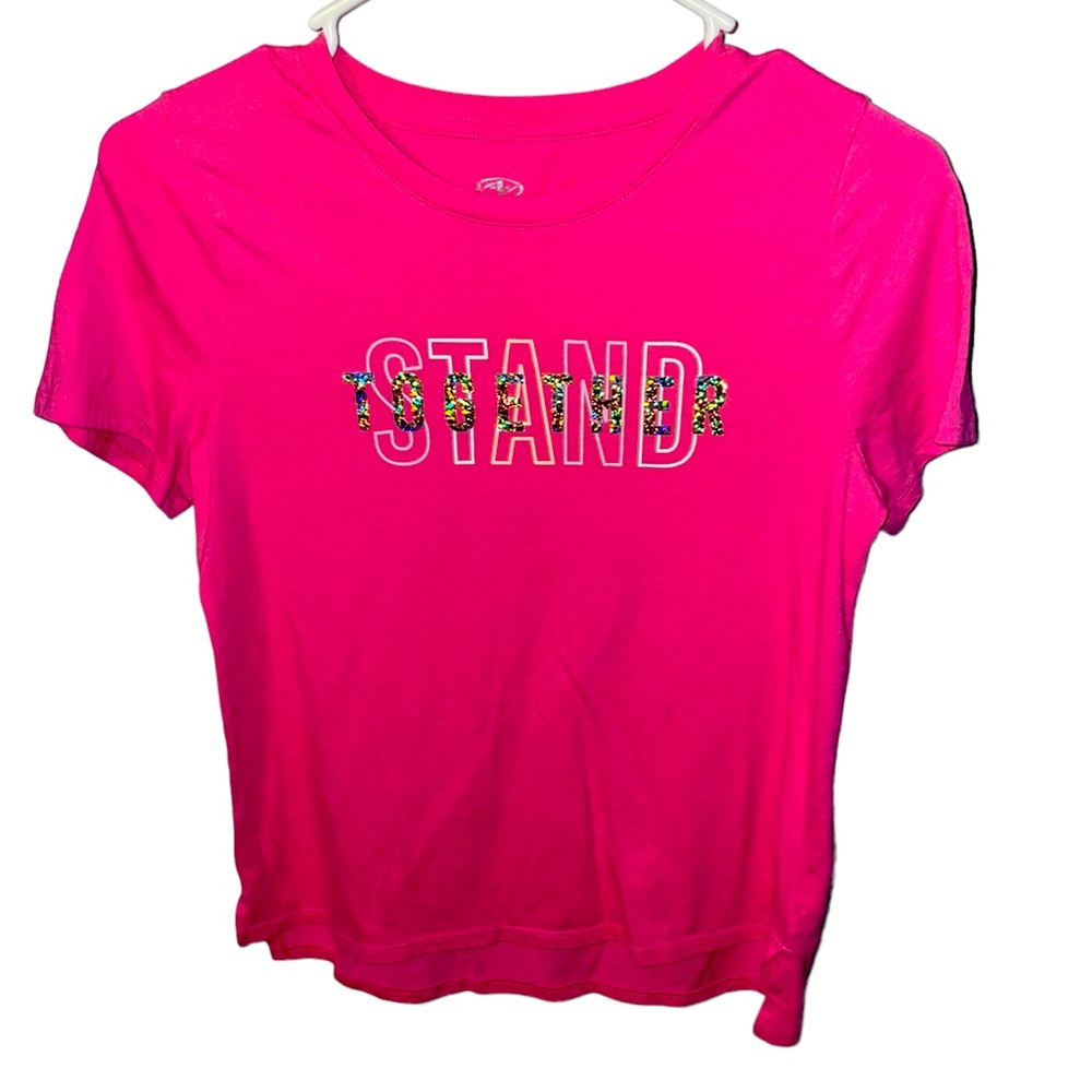 Athletic - girls hot pink SS top | 14/16